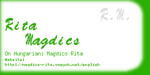 rita magdics business card